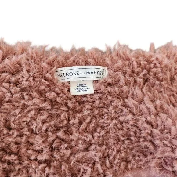 Melrose and Market Women’s Teddy Jacket Large Dusty Rose Fuzzy Faux Fur - Picture 4 of 9